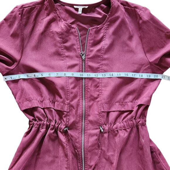 Maurices Anorak front zip soft utility jacket size large burgundy - Picture 9 of 9